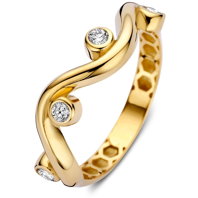 Ring geelgoud zirkonia 