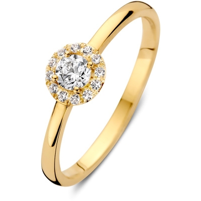 RH128031 14k gouden halo ring met zirkonia