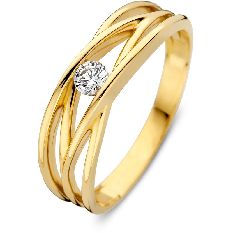 Ring geelgoud zirkonia 