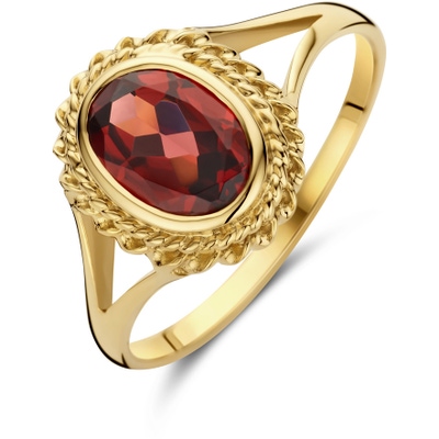 ring granaat 14K geelgoud
