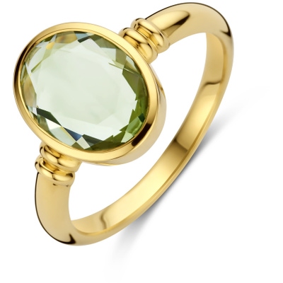 ring groen amethist 14K geelgoud