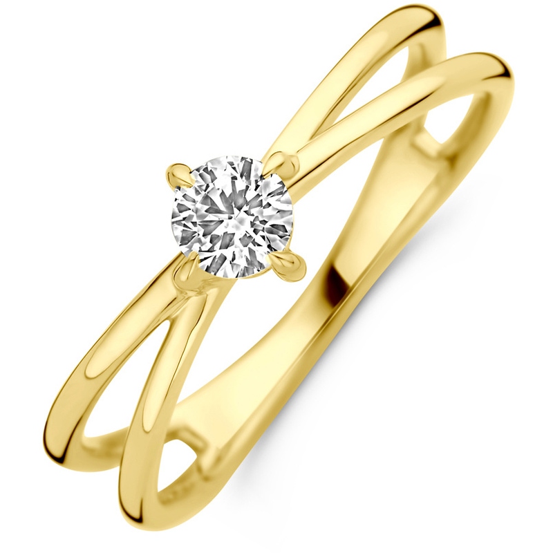 ring lab grown diamant 025ct h si 14K geelgoud