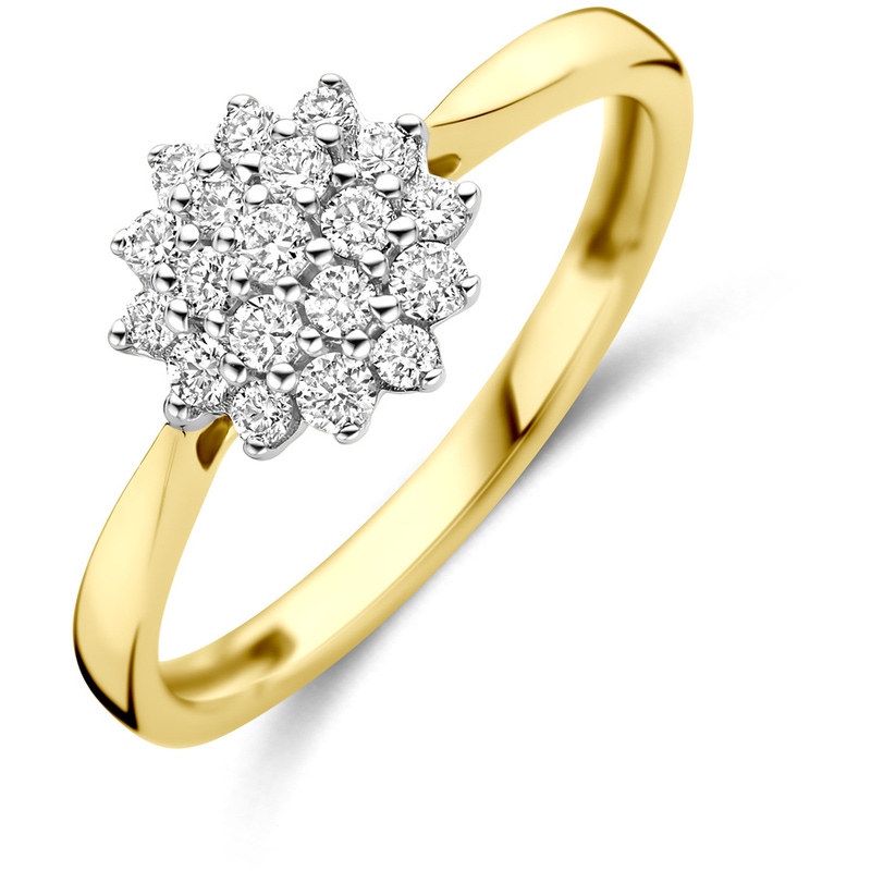 ring lab grown diamant 033ct h si 14K bicolor goud geelwit