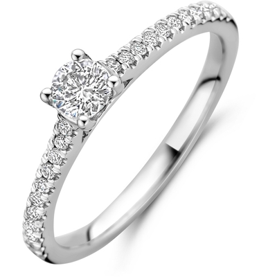 ring lab grown diamant 039ct h si 14K witgoud
