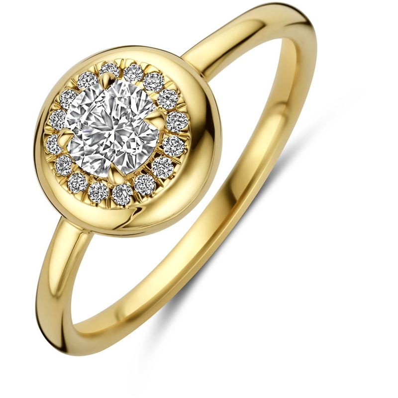 ring lab grown diamant 0495ct h si 14K geelgoud