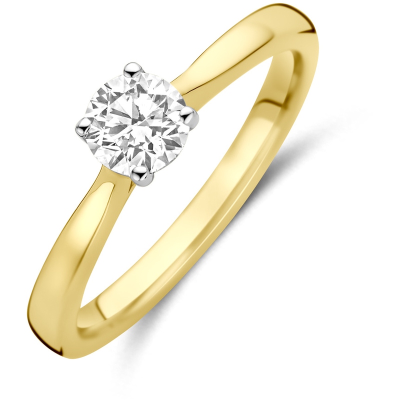 ring lab grown diamant 050ct h si 14K bicolor goud geelwit