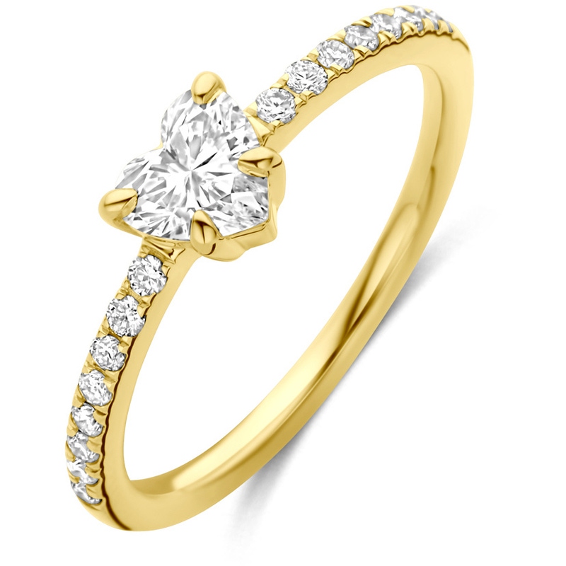 ring lab grown diamant 0665ct h si 14K geelgoud