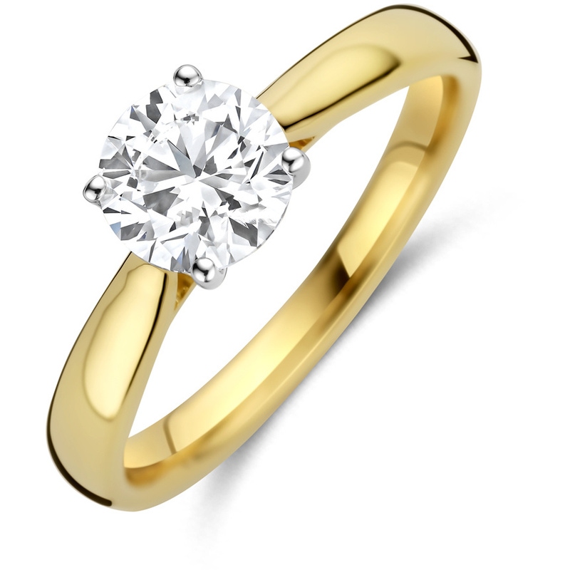 ring lab grown diamant 100ct h si 14K bicolor goud geelwit