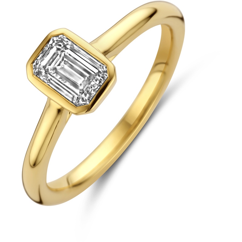 ring lab grown diamant 100ct h si 14K geelgoud