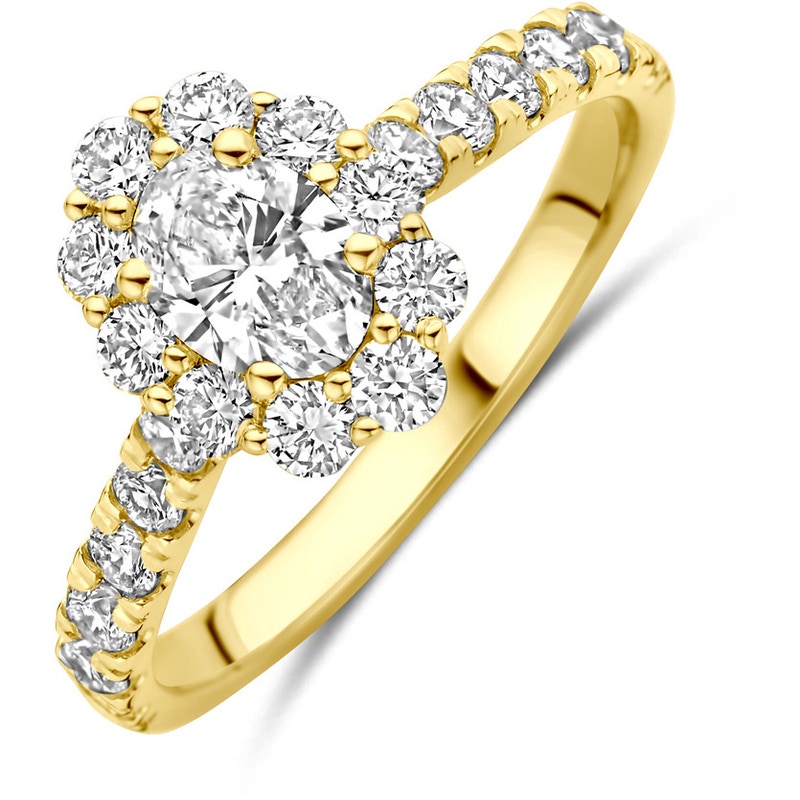 ring lab grown diamant 129ct h si 14K geelgoud