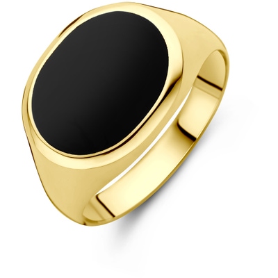 ring onyx 14K geelgoud
