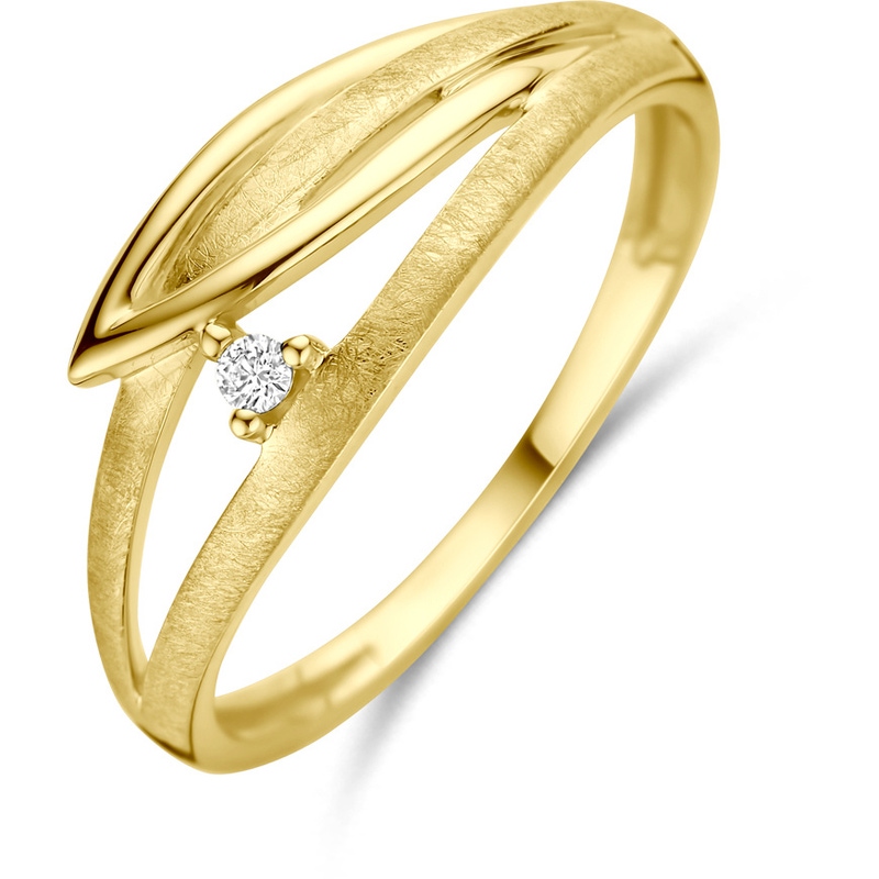 ring polimat diamant 002ct h si 14K geelgoud
