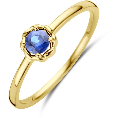 ring saffier 14K geelgoud