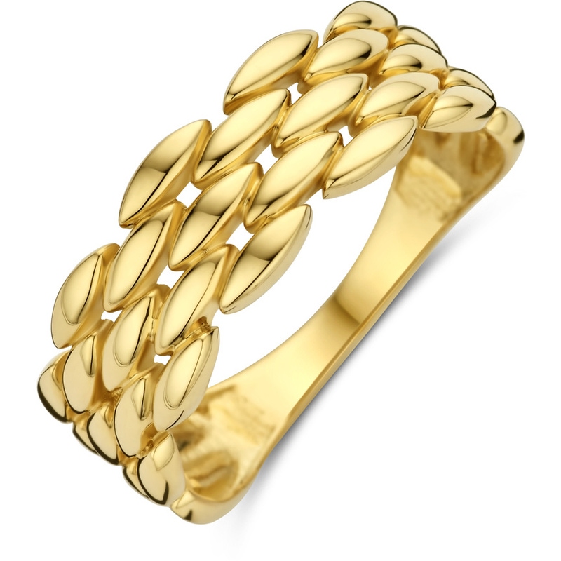 ring schakel 14K geelgoud