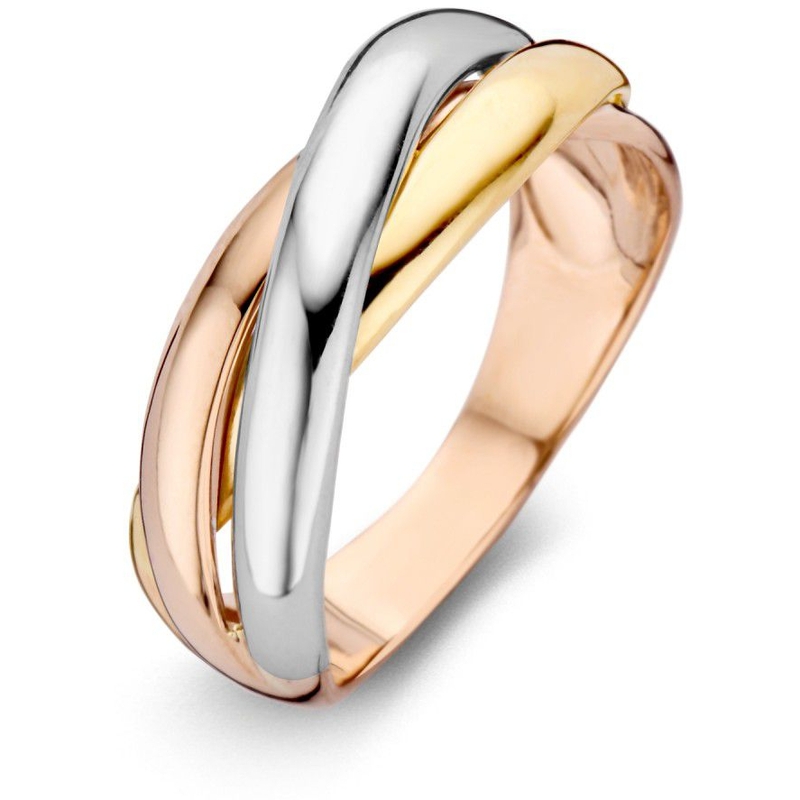Excellent Jewelry RH706190 14 tricolor crossover ring