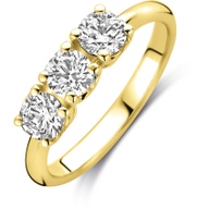 ring trilogie lab grown diamant 090ct g vs 14K geelgoud