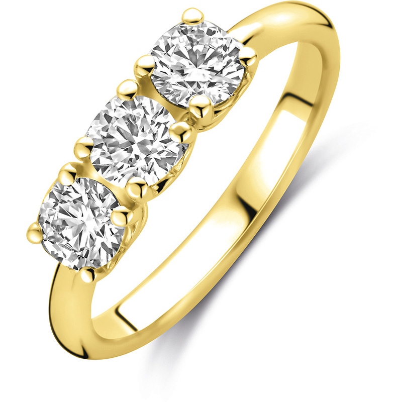 ring trilogie lab grown diamant 090ct g vs 14K geelgoud