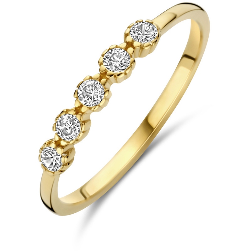 ring zirkonia 14K geelgoud