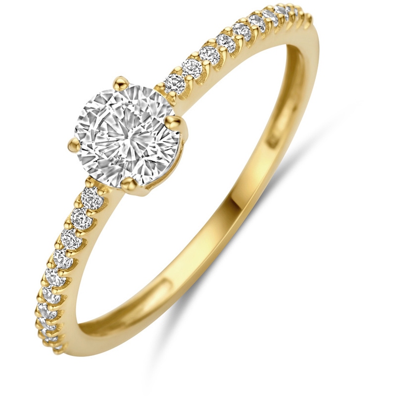 ring zirkonia 14K geelgoud