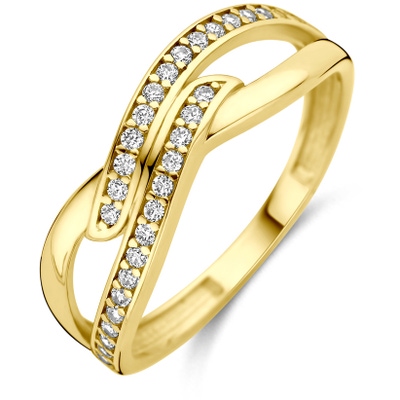 ring zirkonia 14K geelgoud