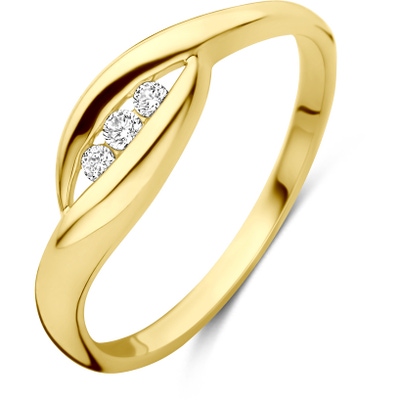 ring zirkonia 14K geelgoud