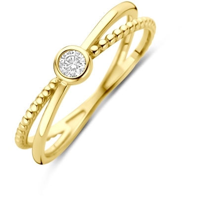 ring zirkonia 14K geelgoud
