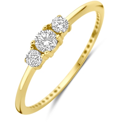 ring zirkonia 14K geelgoud