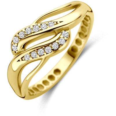 ring zirkonia 14K geelgoud