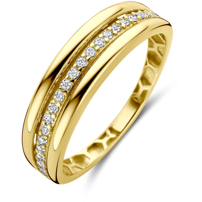 ring zirkonia 14K geelgoud