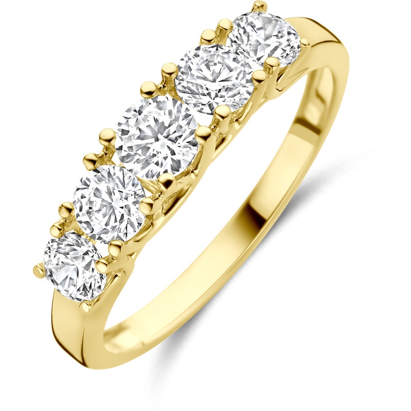 ring zirkonia 14K geelgoud
