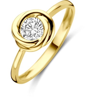 ring zirkonia 14K geelgoud