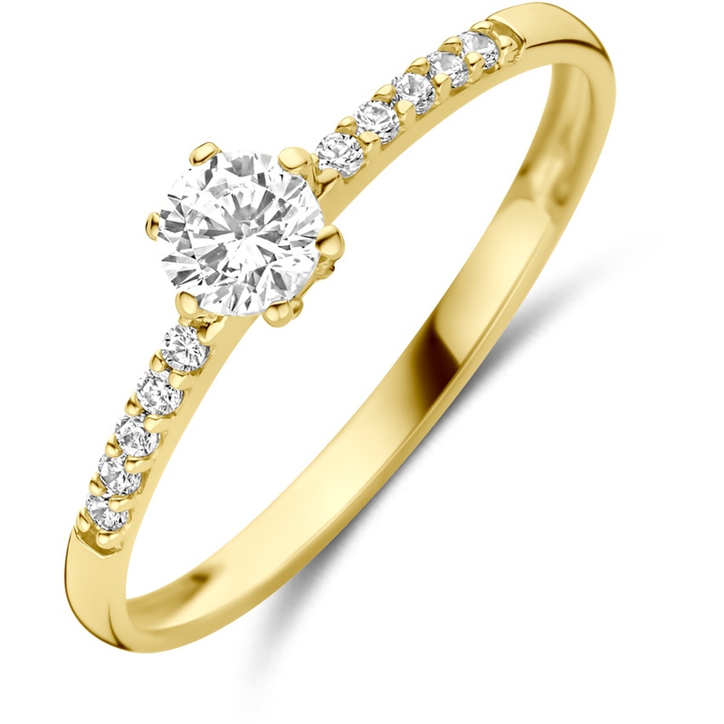 ring zirkonia 14K geelgoud