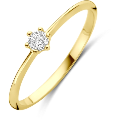 ring zirkonia 14K geelgoud