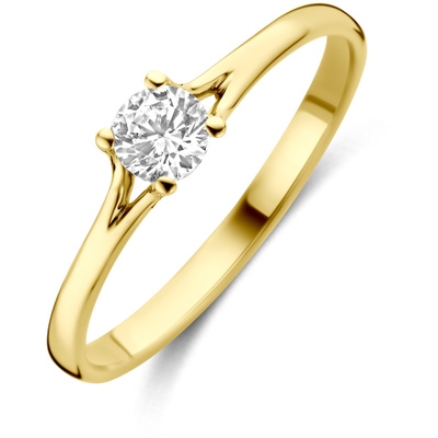 ring zirkonia 14K geelgoud