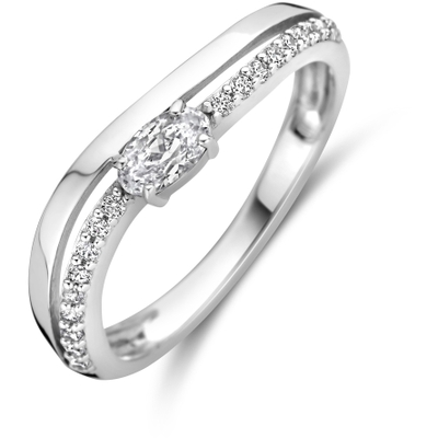 ring zirkonia 45 mm zilver gerhodineerd