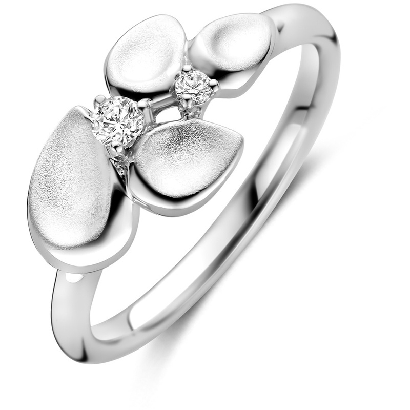 ring zirkonia polimat zilver gerhodineerd