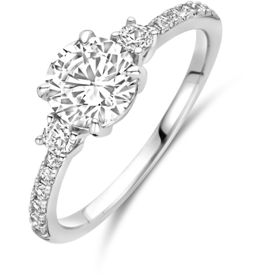 ring zirkonia zilver gerhodineerd
