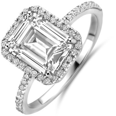 ring zirkonia zilver gerhodineerd