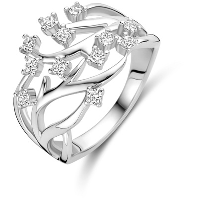 ring zirkonia zilver gerhodineerd