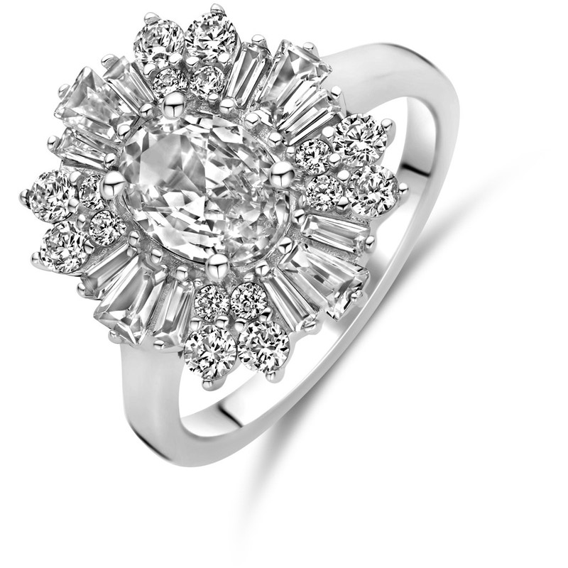 ring zirkonia zilver gerhodineerd