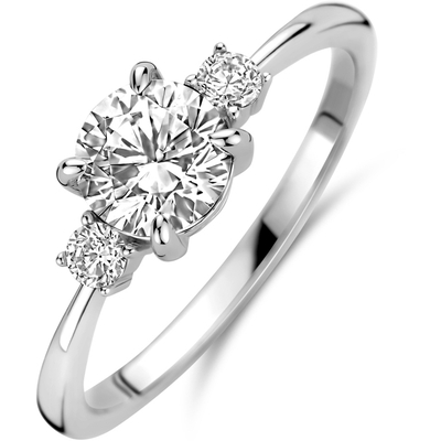 ring zirkonia zilver gerhodineerd