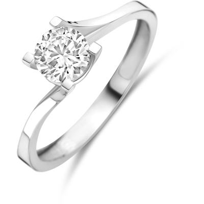 ring zirkonia zilver gerhodineerd