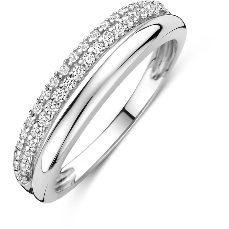 ring zirkonia zilver gerhodineerd