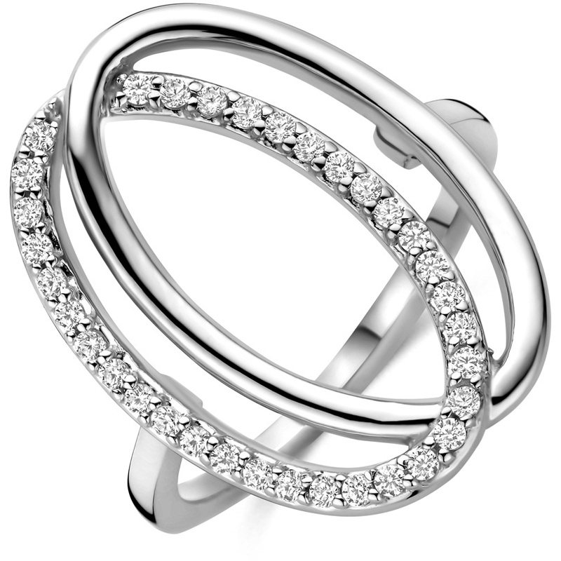 ring zirkonia zilver gerhodineerd