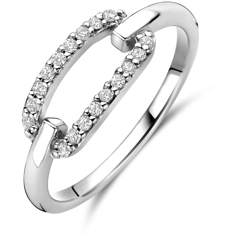 ring zirkonia zilver gerhodineerd