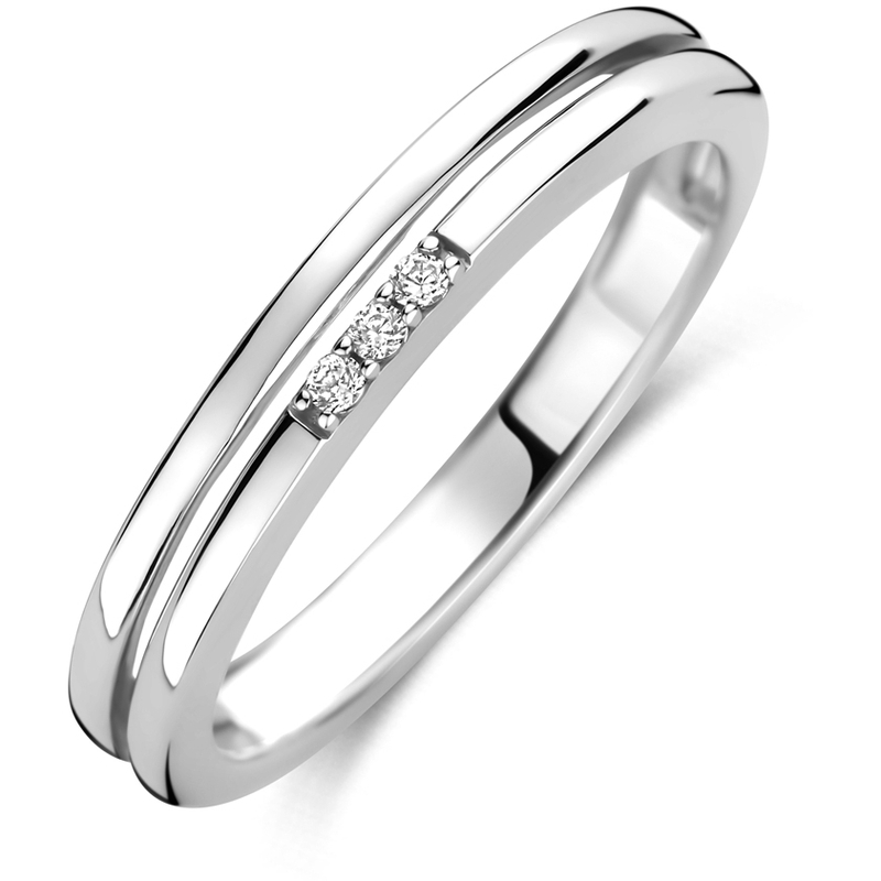 ring zirkonia zilver gerhodineerd