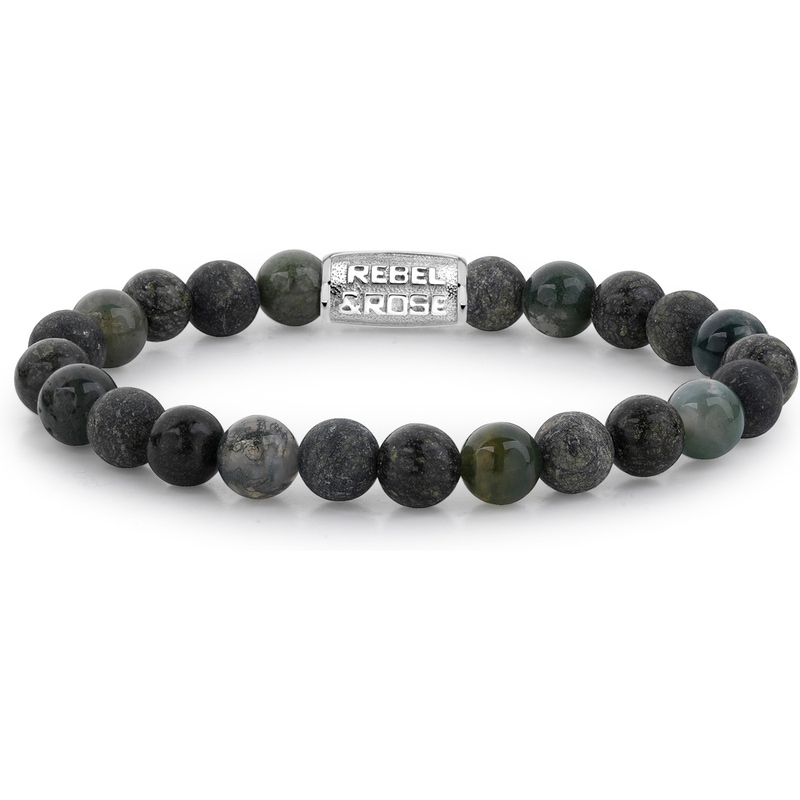 Rebel & Rose RR-80044-S Green Rocks armband 8 mm