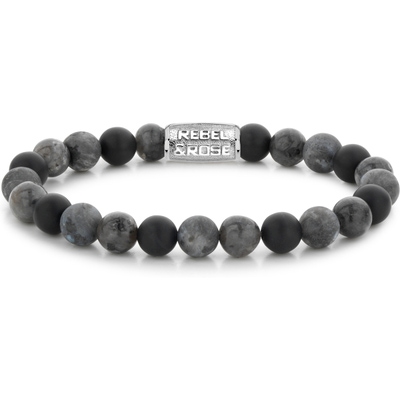 Rebel & Rose RR-80069-S Grey Rocks armband 8 mm