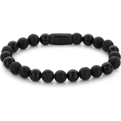 Rebel & Rose RR-80073-B Black Rocks-All Black armband 8 mm