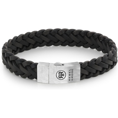 Rebel & Rose RR-L0075-S Braided Raw Mat Vintage Black-Earth armband